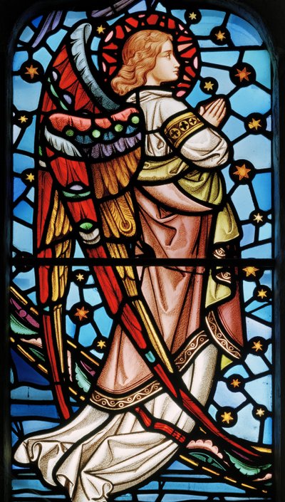 Cuxton, St Michael, East Window, Lavers & Barraud, John Millner Allen, Ange du Christ en majesté avec des saints - John Millner Allen