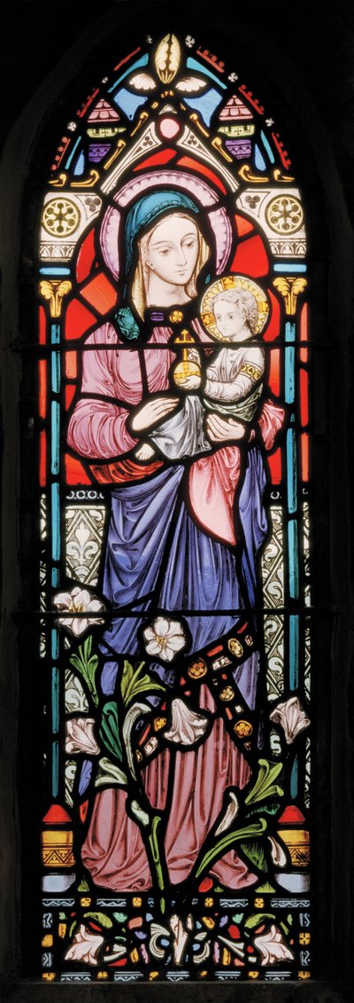 Douvres, St Mary In Castro, Lavers & Barraud, John Millner Allen (1827-1902), Madonna & Enfant, 1861, adapté de Gilbert Scott - John Millner Allen