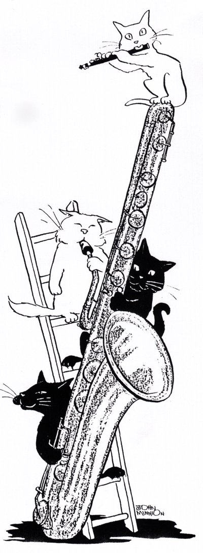 Saxophone et flûte (dessin) - John Minnion