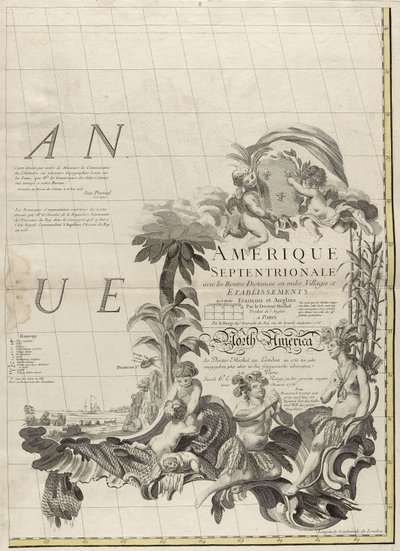 Carte des dominions britanniques et français en Amérique, 1756 - John Mitchell