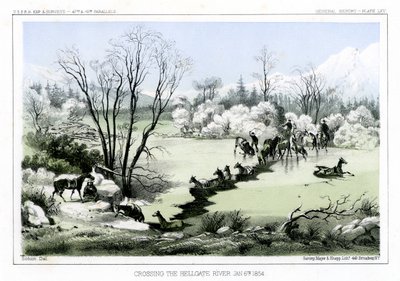 Traversée de la rivière Hellgate, 6 janvier 1854, 1856 - John Mix Stanley