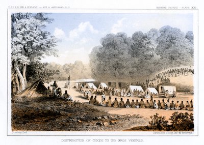 Distribution de biens aux Gros Ventres, 26 août 1853 1856 - John Mix Stanley