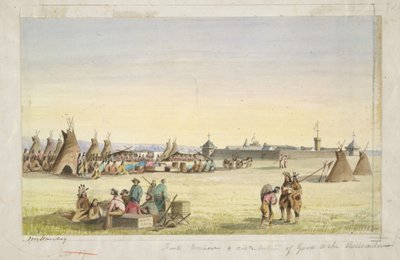 Fort Union et distribution de biens aux Assiniboines - John Mix Stanley
