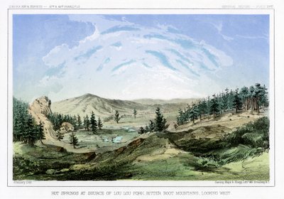 Sources chaudes à leur source à Lou Lou Fork, Bitterroot Mountains, Montana, USA, 1856 - John Mix Stanley
