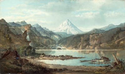 Paysage de montagne avec Indiens, 1870-75 - John Mix Stanley