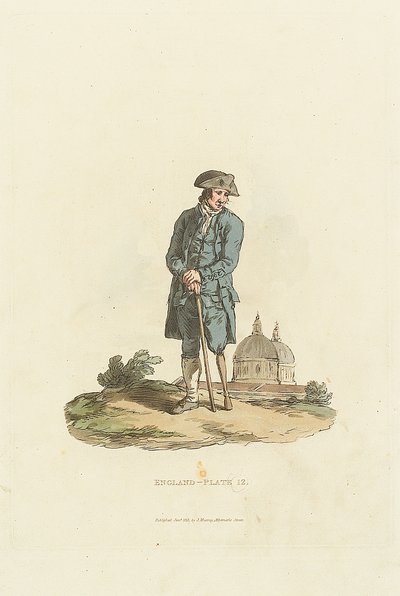 Angleterre - Planche 12. Un pensionnaire de Greenwich avec une jambe de bois s