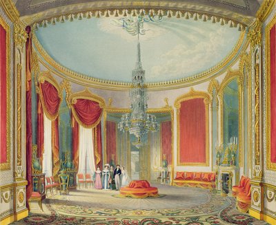 Le salon dans sa phase finale des Vues du Pavillon Royal, Brighton par John Nash, 1826 - John Nash