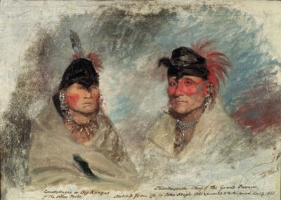 Grand Kansas, ou Caussetongua, et Sharitarishe, Chef des Grands Pawnees, 1821 - John Neagle
