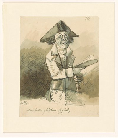 Homme à une vente aux enchères de tableaux - John Nixon (signed by artist)
