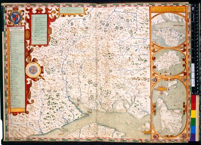Southampton, Hampshire: Description de, par J. Norden, avec carte: 1595 - John Norden