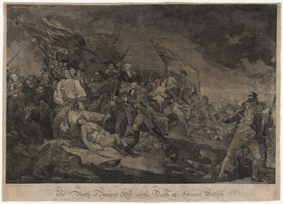 La bataille de Bunker Hill, ou La mort du général Warren, c. 1798-1817 (gravure) - John Norman
