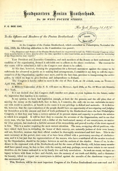 Lettre circulaire de John O