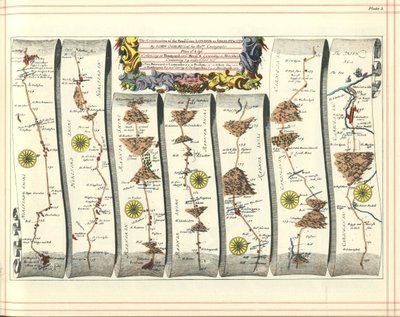 Atlas Britannia : La continuation de la route de Londres à Aberystwyth, 1675 - John Ogilby