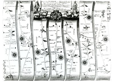La route de Londres à Wells et Bury St. Edmunds, de 