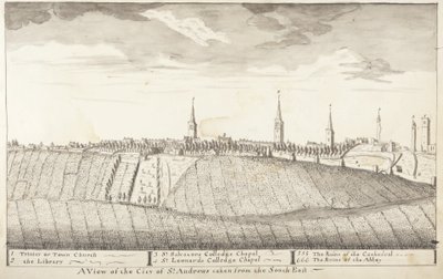 St Andrews Délinéé - Vue de la ville de St Andrews prise du sud-est - John Oliphant