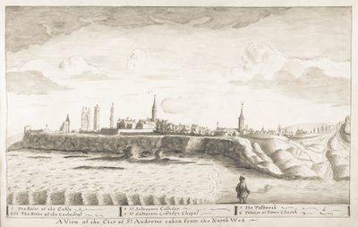 St Andrews Délinéé - Vue de la ville de St Andrews prise du nord-ouest - John Oliphant