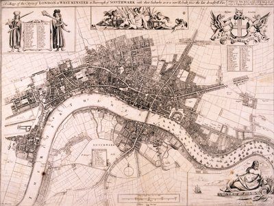 Carte de Londres, vers 1680 - John Oliver
