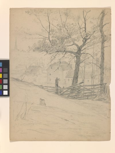 Étude pour les vieux moulins à Brookville - John Otis Adams