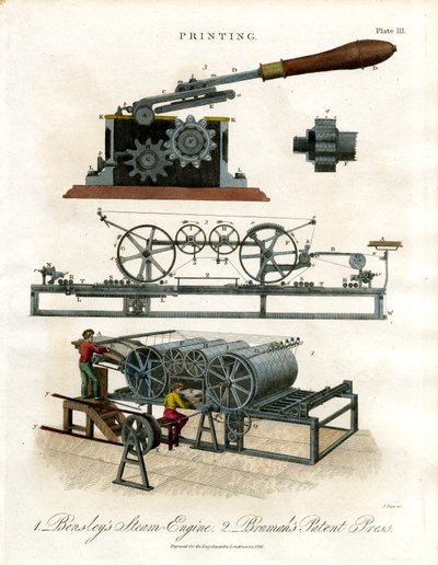 Machine à vapeur de Bensley et presse brevetée de Bramah - John Pass