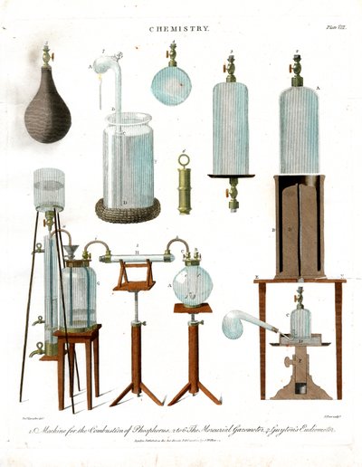 Instruments de laboratoire de chimie et gazomètres - John Pass