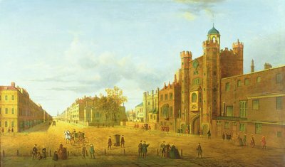Vue du palais de St. James, regardant au-delà de Pall Mall, début du 19e siècle - John Paul