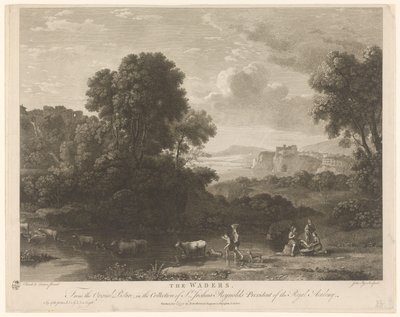 Paysage avec troupeau et bergers près d