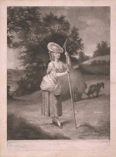 Une dame à la fenaison - John Raphael Smith