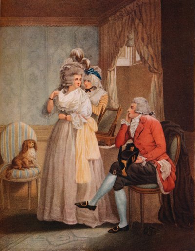 Se préparer pour le bal masqué. Laetitia fuit la réflexion pour les divertissements publics, 1789 - John Raphael Smith
