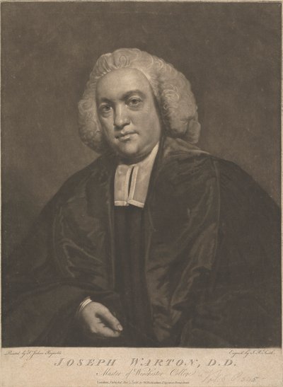 Joseph Warton, maître du Winchester College - John Raphael Smith