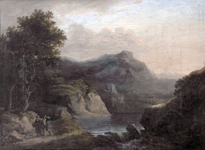Scène de montagne avec un lac - John Rathbone
