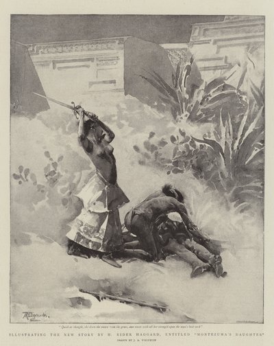 Illustration pour la nouvelle de H Rider Haggard, intitulée La Fille de Montezuma - John Reinhard Weguelin