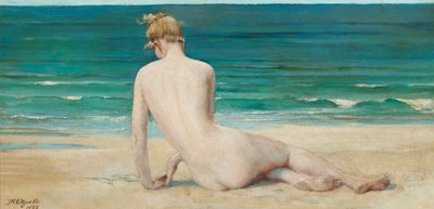 Nu assis sur le rivage, 1888 - John Reinhard Weguelin