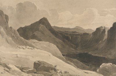 Paysage de montagne avec un berger - John Renton