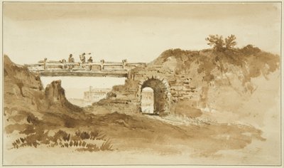 Pont temporaire sur Coronation Road en face de la nouvelle prison, vers 1821 - John Reverend Eden