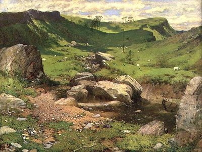 Un ruisseau rocheux dans un paysage montagneux - John Ritchie