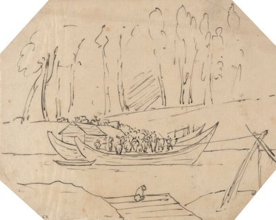 Bétail sur un bateau - John Robert Cozens