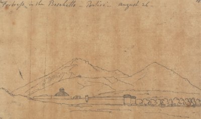 Forteresse dans le Boschetto, Portici, 26 août - John Robert Cozens