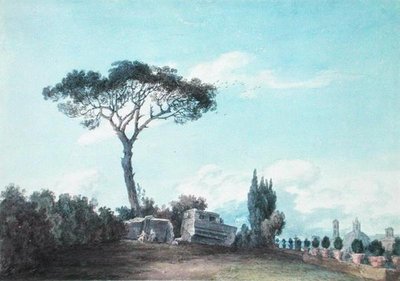 Dans les jardins du Palais Colonna, Rome - John Robert Cozens