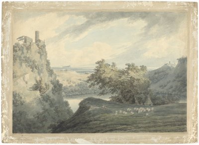 Paysage montagneux italien avec le lac de Nemi - John Robert Cozens