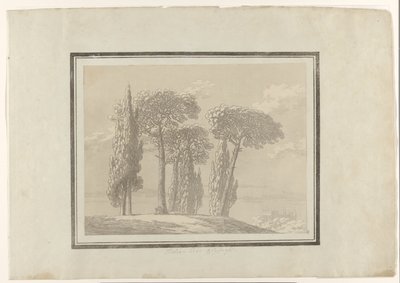 Pin et cyprès italiens - John Robert Cozens