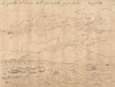 La Gabella del Pesce dall Granabello Preso Portici, 20 août - John Robert Cozens