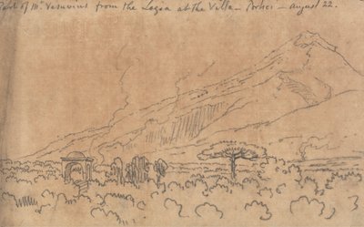 Partie du mont Vésuve depuis la loggia de la villa, Portici, 22 août - John Robert Cozens