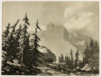 Pins dans les montagnes - John Robert Cozens