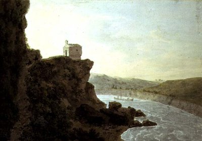 Vue sur le Tibre près de Ponte Molle, à trois miles de Rome - John Robert Cozens