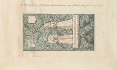 Église de Madeley - Pierre tombale de John Egerton : dessin à l