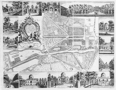 Chiswick House du plan de Chiswick, 1736 - John Rocque