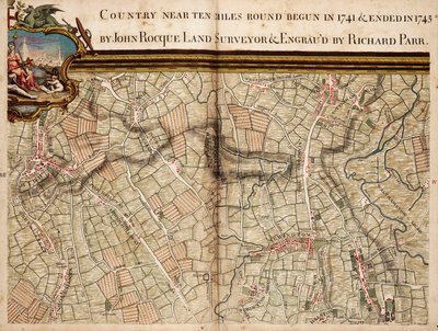 Carte de Highgate, Kentish Town, Holloway, Tottenham et Newington - John Rocque