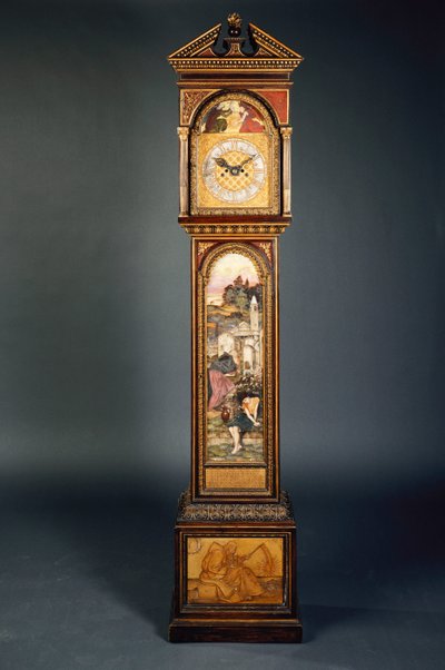 Horloge longcase à fronton de la fin du XIXe siècle - John Roddam Spencer Stanhope