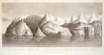 Cape Byam Martin, Mont Pofsefsion et Cape Fanshawe, découvert le 1er septembre 1818 par le HMS Isabella, illustration de 