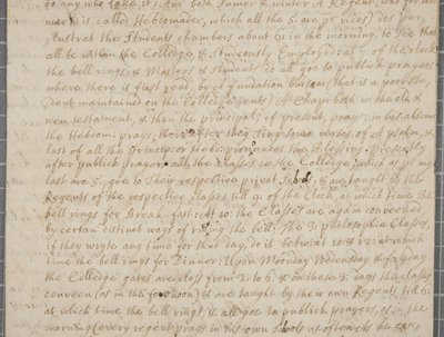 Lettre de John Row, étudiant à St Andrews, à son oncle, 1691 - John Row